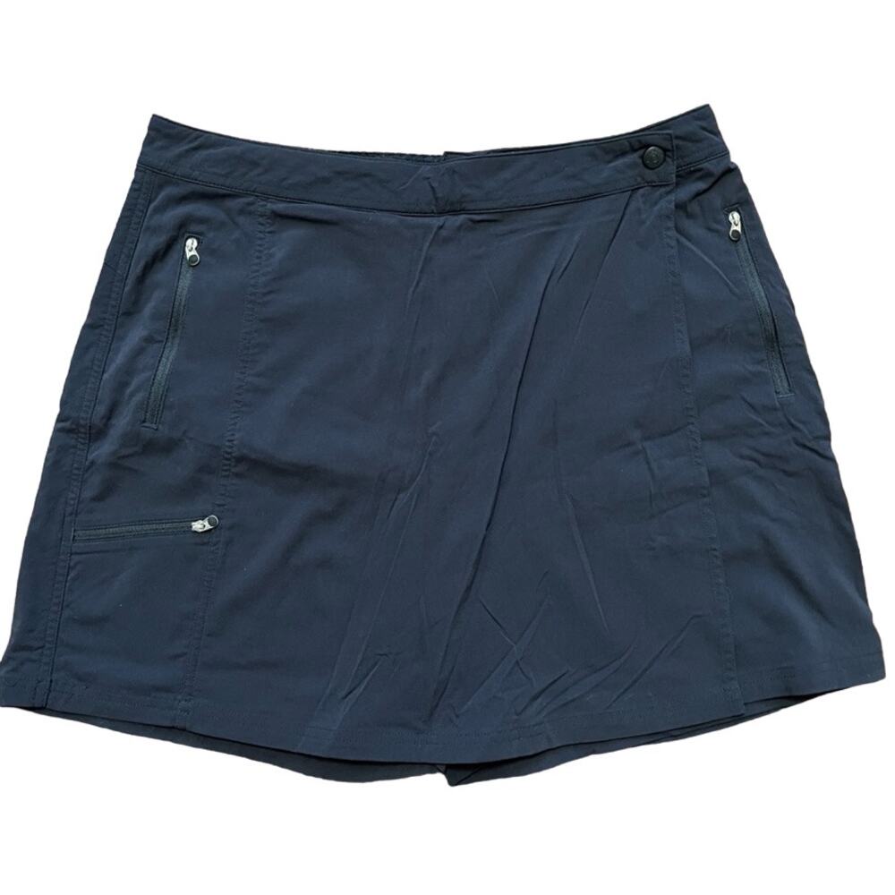 L.L. BEAN Comfort Trail Wrap Skirt Skort in Black  Hiking Pickleball Golf  SZ 10